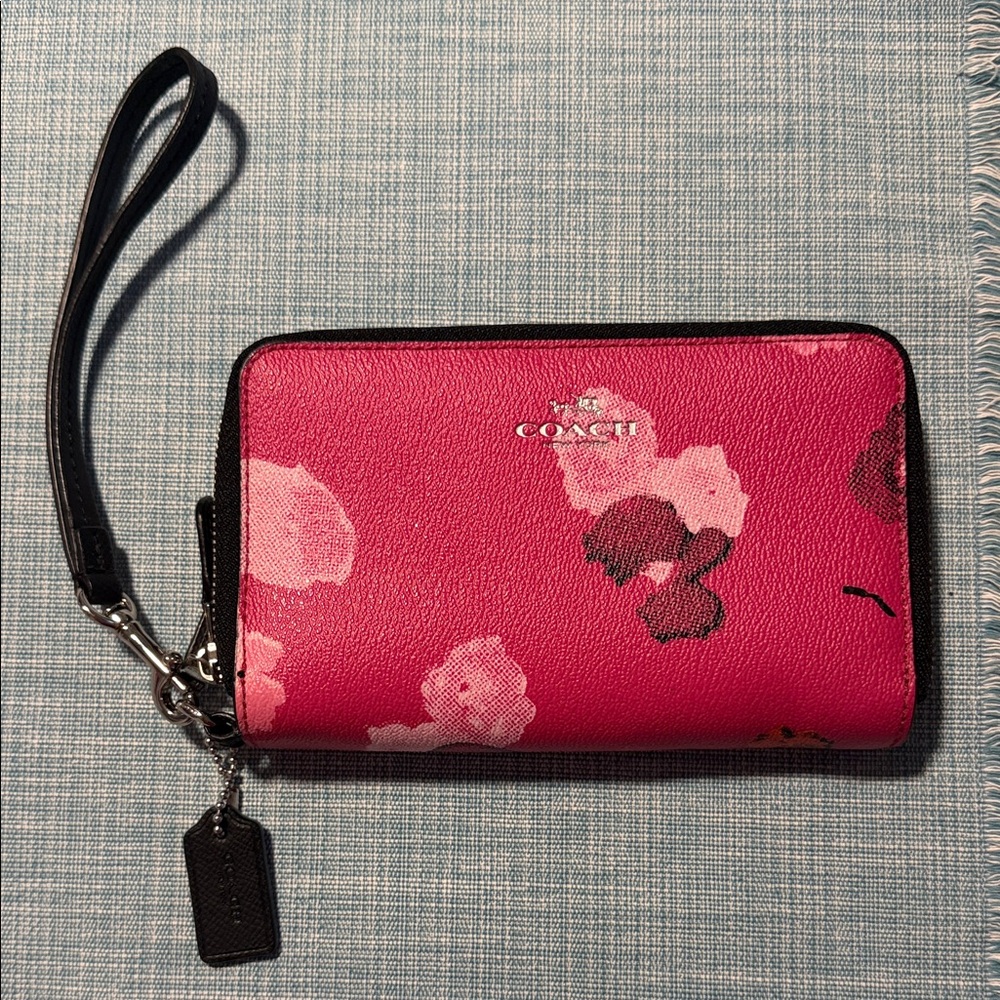 Coach Pink Floral Wristlet